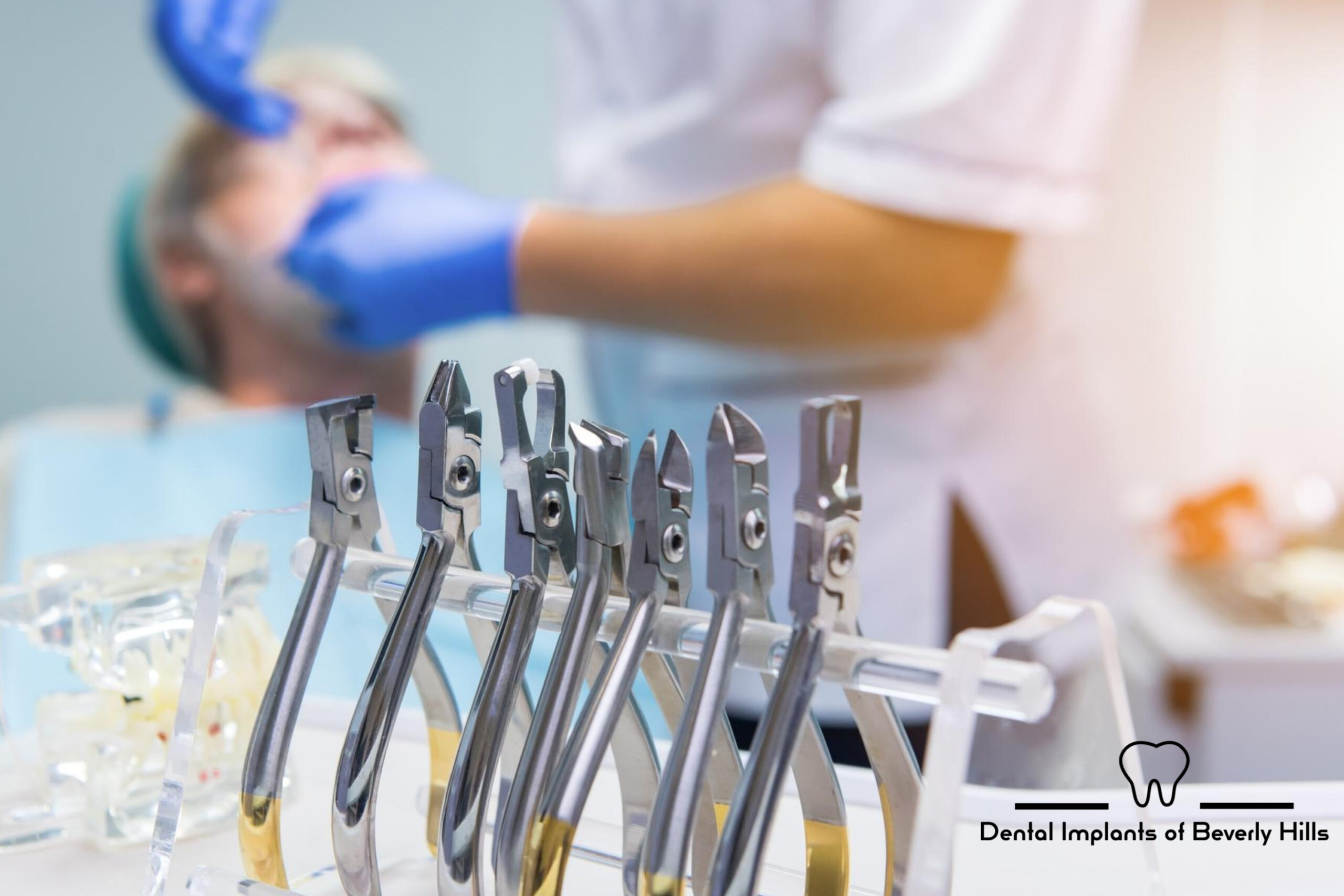 Dental forceps and tools for beverly hills tooth extraction